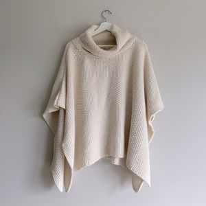 Cocogio Cream Turtleneck Sweater Poncho